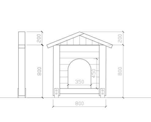 PP11-rysunek Palisada z daszkiem skośnym PP11