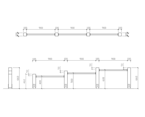 Poprzeczka potrójna PP6